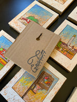 10 Tower Prints mounted on cardboard-