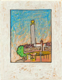 10 Tower Prints mounted on cardboard-