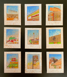10 Tower Prints mounted on cardboard-